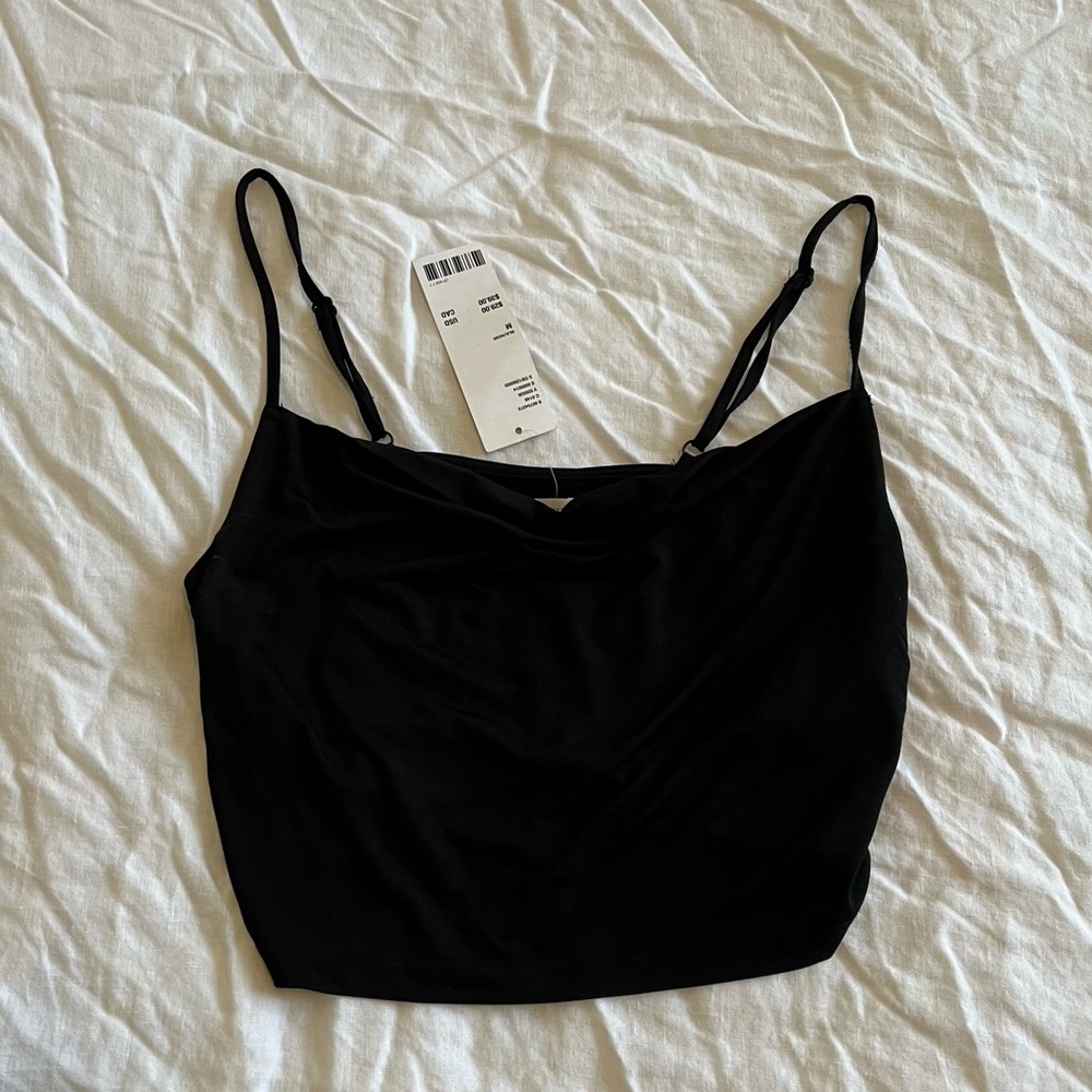 NWT UO Aria Ruched Cami in Black - Size M